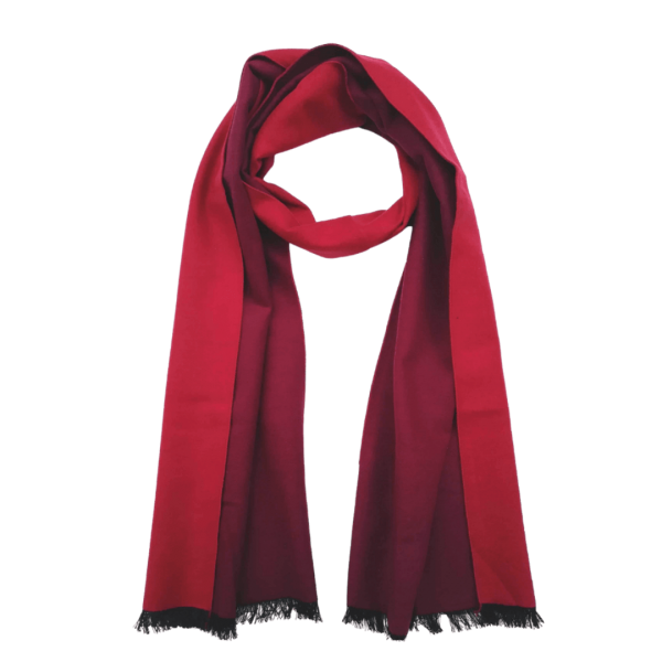 Scarf Shawl Silk Flannel Jacquard Red Bordeaux